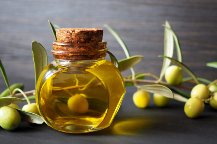 Small bottle of olive oil
