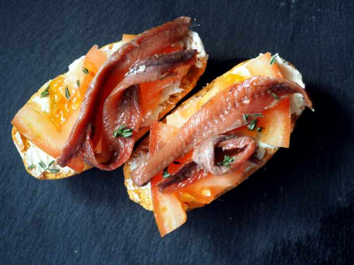 Appetizer with anchovies