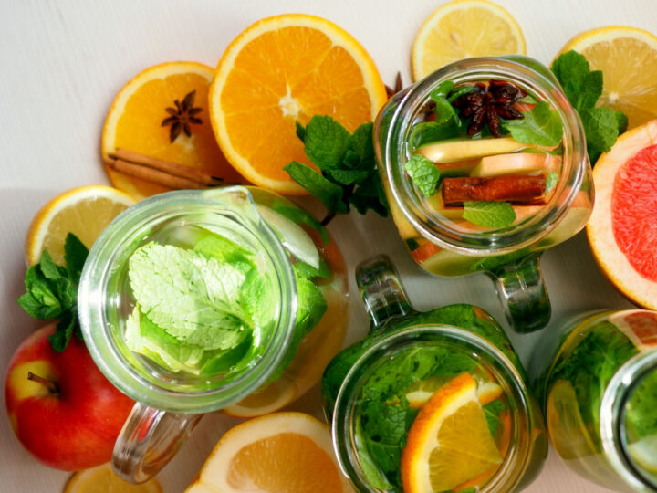 Detox water with fruits