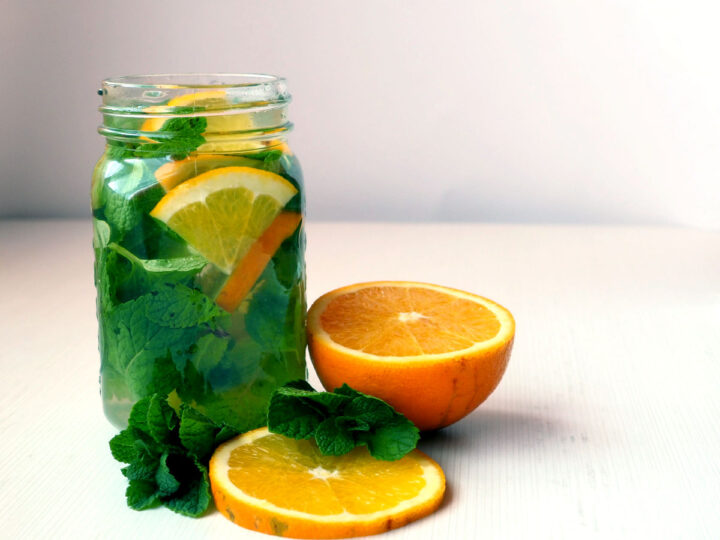 Water with orange and mint