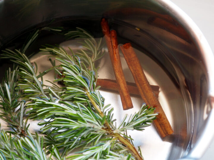 Rosemary and cinnamon in water